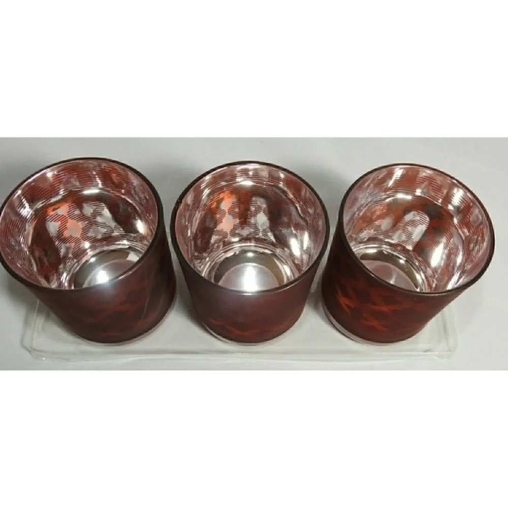 New Pfaltzgraff Set of 3 Red Tealight Holders‎ -